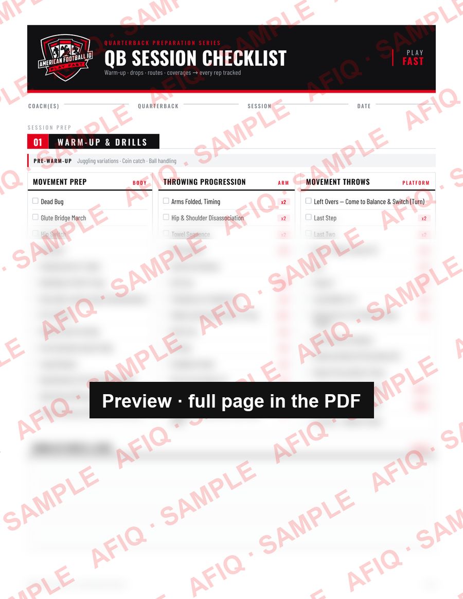 QB Session Checklist, page 1 preview